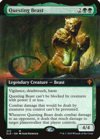 Questing Beast Extended Art Throne of Eldraine Magic card