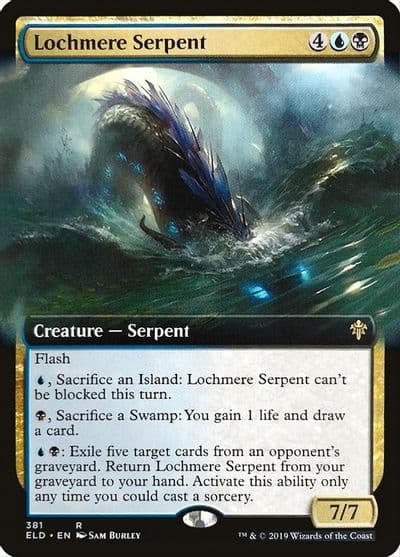 Lochmere Serpent Extended Art Throne of Eldraine Magic card