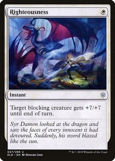Righteousness Throne of Eldraine Magic card