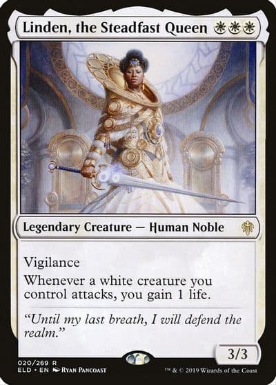 Linden the Steadfast Queen Throne of Eldraine Magic card