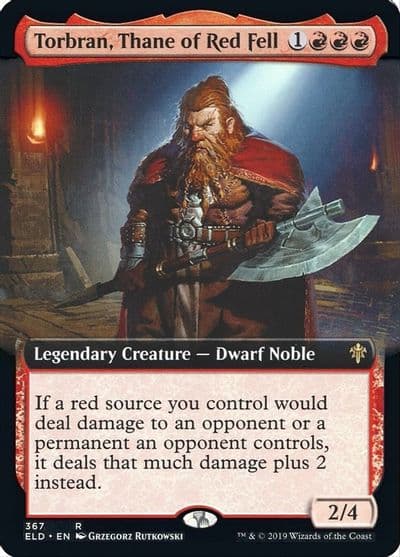 Torbran Thane of Red Fell Extended Art Throne of Eldraine Magic card
