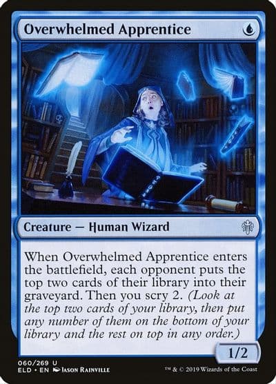 Overwhelmed Apprentice Throne of Eldraine Magic card