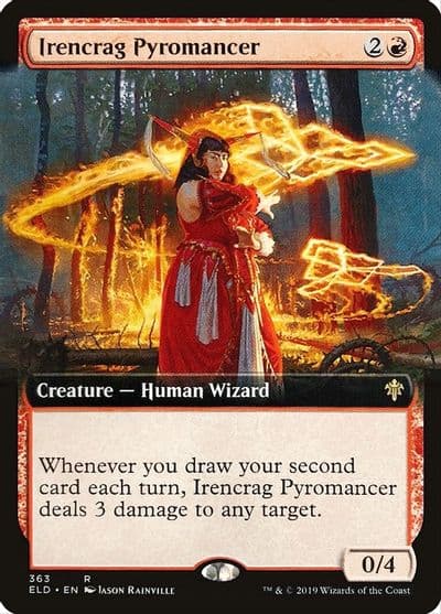 Irencrag Pyromancer Extended Art Throne of Eldraine Magic card