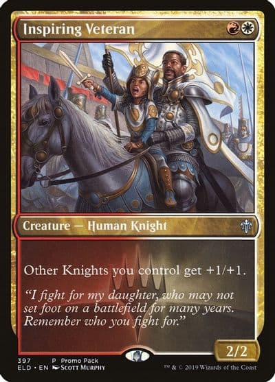 Inspiring Veteran Promo Pack: Throne of Eldraine Magic card