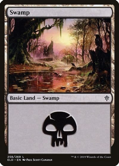 Swamp 258 Throne of Eldraine Magic card