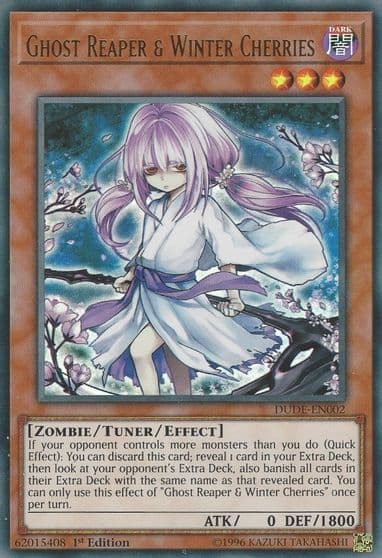 Ghost Reaper and Winter Cherries Duel Devastator Yu-Gi-Oh! card