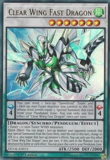 Clear Wing Fast Dragon Duel Devastator Yu-Gi-Oh! card