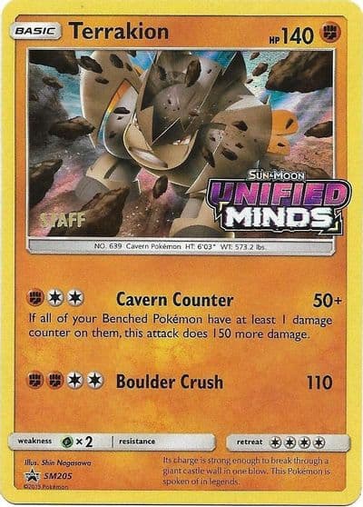Terrakion - SM205 (Prerelease) [Staff] SM Promos Pokemon card