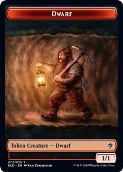 Dwarf Food 017 Double Sided Token Throne of Eldraine Magic card