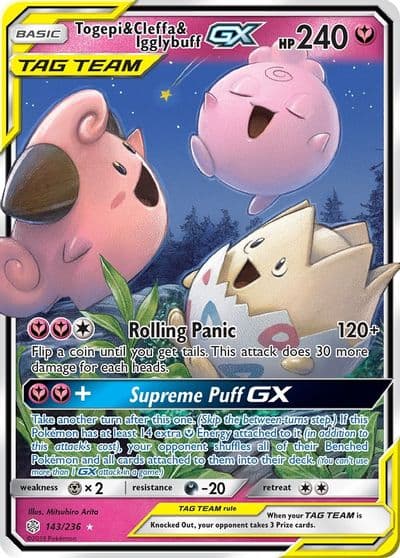 Togepi & Cleffa & Igglybuff GX SM - Cosmic Eclipse Pokemon card