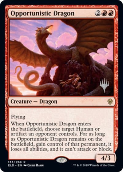 Opportunistic Dragon Promo Pack: Throne of Eldraine Magic card