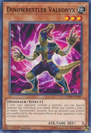 Dinowrestler Valeonyx Chaos Impact Yu-Gi-Oh! card