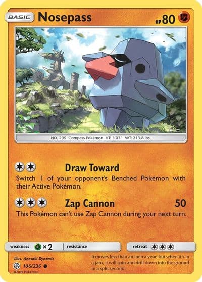 Nosepass SM - Cosmic Eclipse Pokemon card