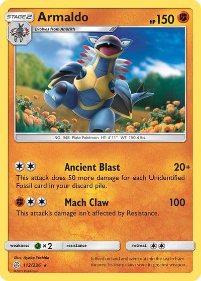 Armaldo SM - Cosmic Eclipse Pokemon card