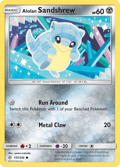 Alolan Sandshrew SM - Cosmic Eclipse Pokemon card