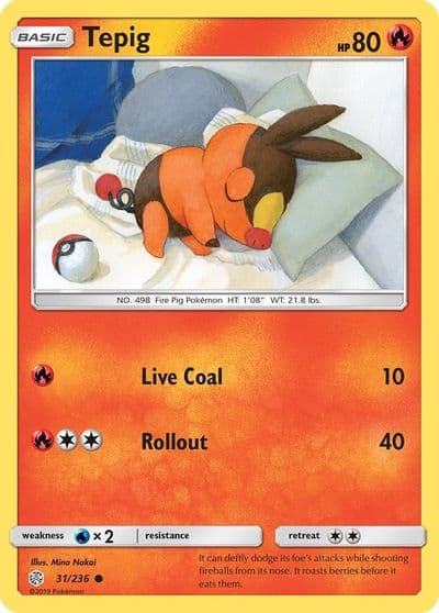 Tepig SM - Cosmic Eclipse Pokemon card