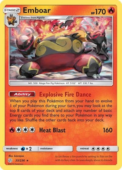 Emboar SM - Cosmic Eclipse Pokemon card