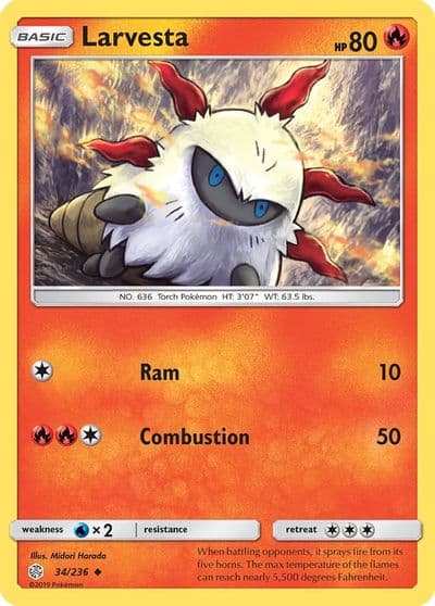Larvesta SM - Cosmic Eclipse Pokemon card