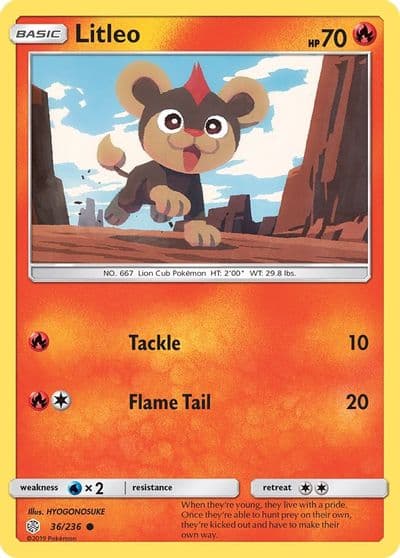 Litleo SM - Cosmic Eclipse Pokemon card