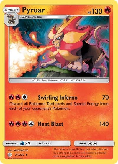 Pyroar SM - Cosmic Eclipse Pokemon card