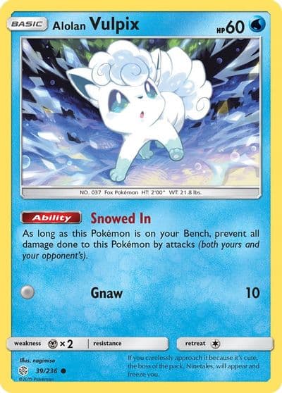 Alolan Vulpix SM - Cosmic Eclipse Pokemon card
