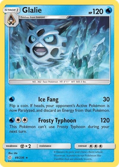 Glalie SM - Cosmic Eclipse Pokemon card