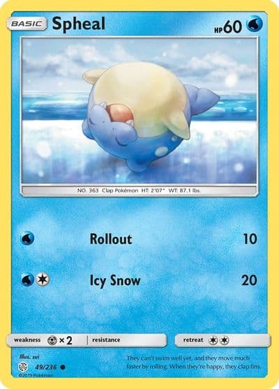 Spheal SM - Cosmic Eclipse Pokemon card