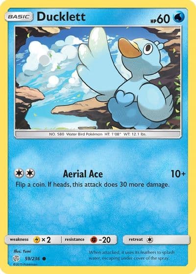 Ducklett SM - Cosmic Eclipse Pokemon card