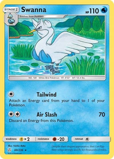Swanna SM - Cosmic Eclipse Pokemon card