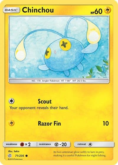 Chinchou SM - Cosmic Eclipse Pokemon card