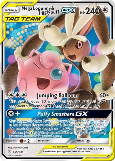 Mega Lopunny & Jigglypuff GX SM - Cosmic Eclipse Pokemon card