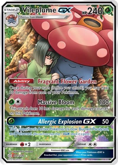 Vileplume GX (Full Art) SM - Cosmic Eclipse Pokemon card