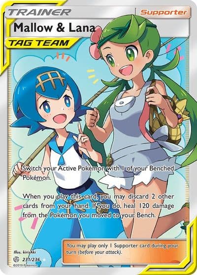 Mallow & Lana (Full Art) SM - Cosmic Eclipse Pokemon card