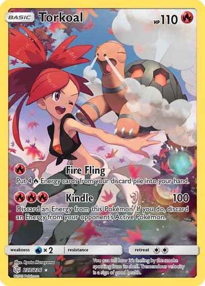 Torkoal (Secret) SM - Cosmic Eclipse Pokemon card