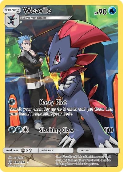 Weavile (Secret) SM - Cosmic Eclipse Pokemon card