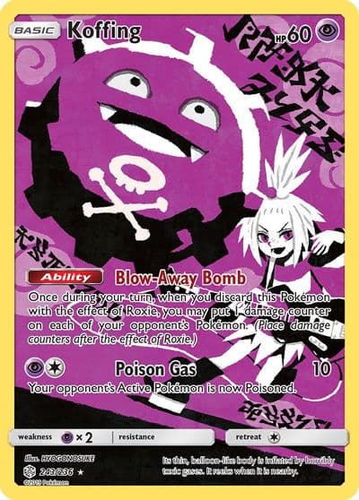 Koffing (Secret) SM - Cosmic Eclipse Pokemon card
