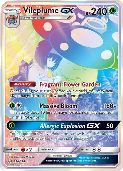 Vileplume GX (Secret) SM - Cosmic Eclipse Pokemon card