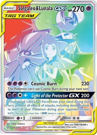 Solgaleo & Lunala GX (Secret) SM - Cosmic Eclipse Pokemon card