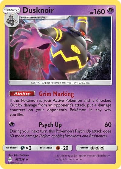 Dusknoir SM - Cosmic Eclipse Pokemon card
