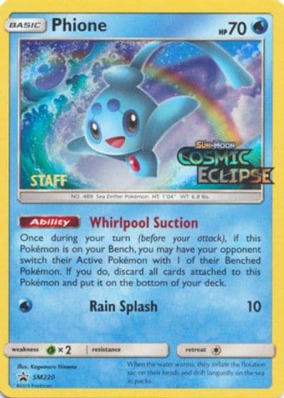 Phione - SM220 (Prerelease) [Staff] SM Promos Pokemon card
