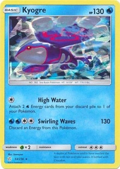 Kyogre 53 236 Cracked Ice Holo Deck Exclusives Pokemon card