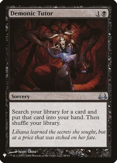 Demonic Tutor DVD The List Reprints Magic card