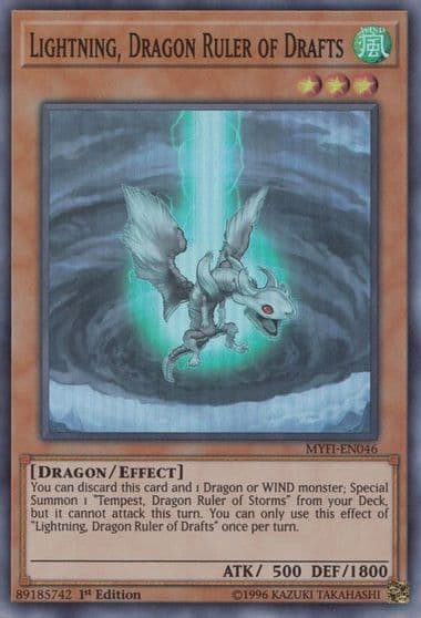 Lightning Dragon Ruler of Drafts Mystic Fighters Yu-Gi-Oh! card
