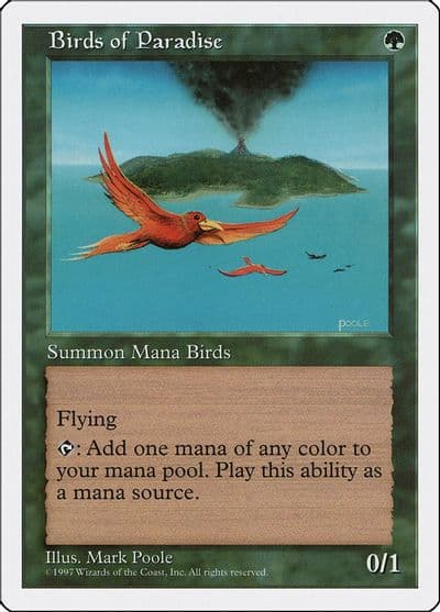Birds of Paradise Fifth Edition Magic card
