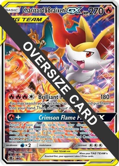 Charizard & Braixen GX - SM230 (SM Black Star Promo) Jumbo Cards Pokemon card