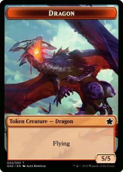 Dragon Dinosaur Double Sided Token Magic Game Night 2019 Magic card