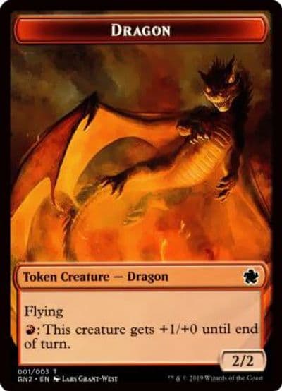 Dragon 001 Zombie Double Sided Token Magic Game Night 2019 Magic card