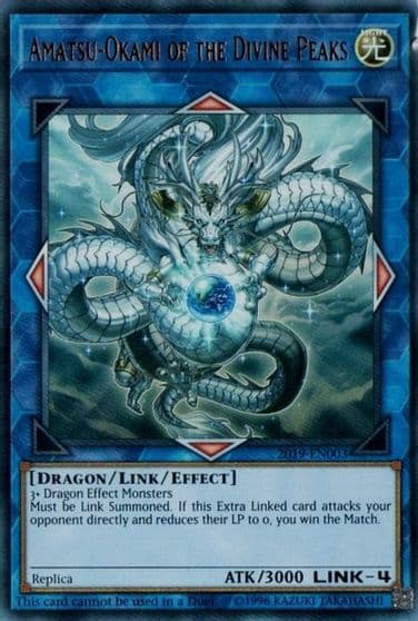 Amatsu Okami of the Divine Peaks World Championship Series Yu-Gi-Oh! card