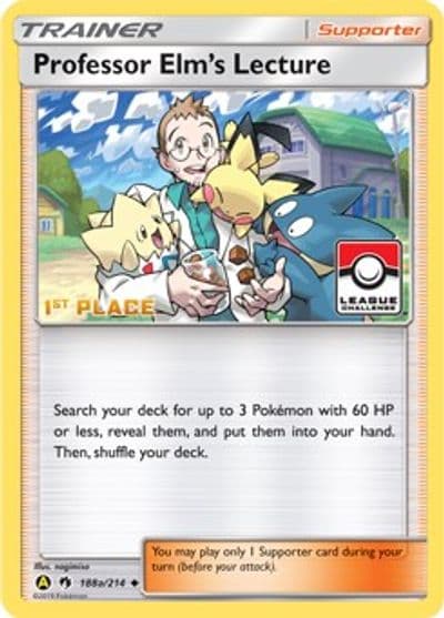 Professor Elm's Lecture - 188a/214 (League Challenge) [1st Place] League & Championship Cards Pokemon card