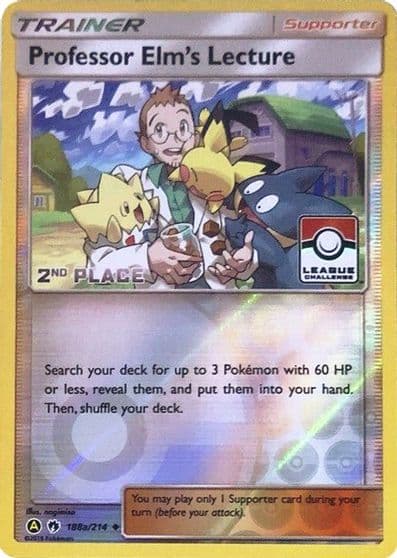 Professor Elm's Lecture - 188a/214 (League Challenge) [2nd Place] League & Championship Cards Pokemon card
